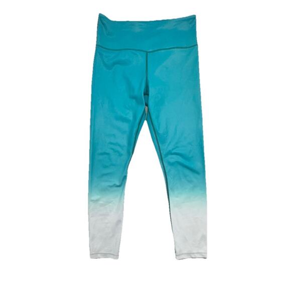 Zyia Active Pants - Zyia Leggings Size 6 8 Teal Venom Metallic Ombre Light N Tight Hi Rise 7/8